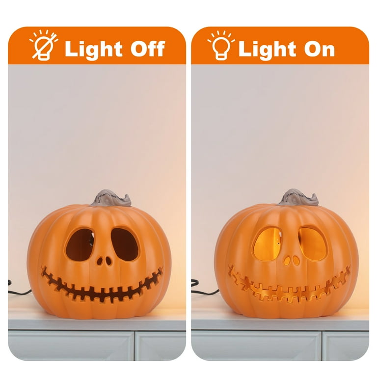 Gamexcel 9in Skull Face Halloween Pumpkin Lantern - Jack O