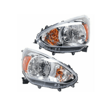 For 14-19 Mirage Front Headlight Headlamp Halogen Head Light Lamp w/Bulb 2PC Set MPN #8301C693, 8301C694