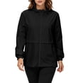 thumbnail image 7 of ShomPort Rain Jacket for Women Packable Zipper Drawstring Hooded Trendy Loose Waterproof Jackets, 7 of 7
