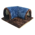 thumbnail image 2 of Escondite de conejillos de indias Estera extraíble Túnel cálido para animales pequeños Cama y túnel 2 en 1 Azul, 2 of 8