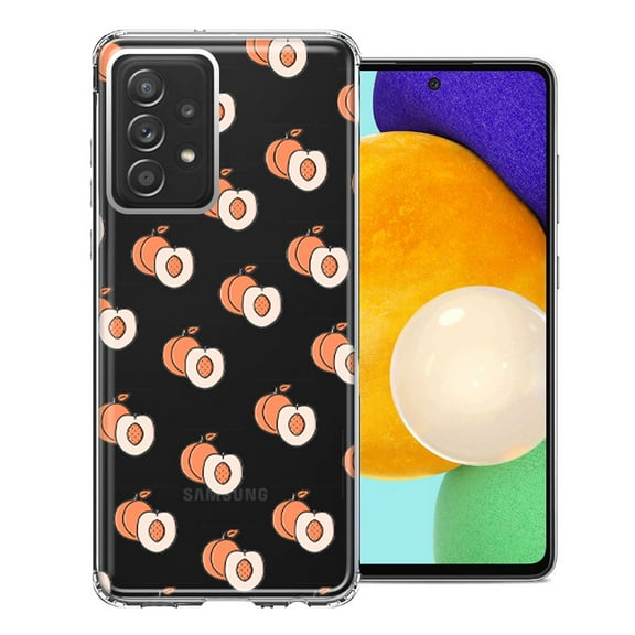 MUNDAZE For Samsung Galaxy A72 Polka Dot Peaches Design Double Layer Phone Case Cover