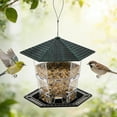 thumbnail image 6 of Bird Feeder for Outdoor Hanging, Clear Hexagon Plastic Seed Feeder with Rainproof Roof & Multi Perch Tray, Weather Resistant Hanging Bird Food Dispenser for Yard Garden Patio Backyard, 6 of 6