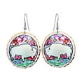 thumbnail image 6 of FRONT LINE JEWELRY Southwestern White Buffalo Earrings for Women | Handmade Copper Earrings with Colorful Watercolor Backdrop | Native-Inspired Buffalo Jewelry Gift (WhiteBuffalo), 6 of 11