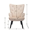 thumbnail image 5 of Modern Velvet Accent Chair Leisure Chair, Comfy Upholstered Arm Chair Living Room Chair with Arms and Curved Back, Wingback Chair Side Chair for Home Kitchen Office Bistro Cafe, Beige, 5 of 7