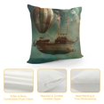 thumbnail image 4 of Autua Steampunk Fantasy Art Graphic Decorative Cushion Pillow Cover for Home Couch Living Room Sofa Square Pillowcase 1PC 12x12in, 4 of 5