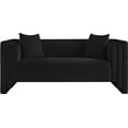 thumbnail image 3 of Meridian Furniture Everett Black Chenille Fabric Upholstered Loveseat, 3 of 14