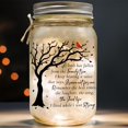 thumbnail image 1 of Memorial Mason Jar Light 2IMT Red Cardinal, regalo de condolencia, 1 of 8