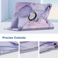 thumbnail image 4 of Fintie Rotating Case for  Samsung Galaxy Tab A11+ Plus 11 Inch 2025/ A9+ Plus 2023, 360 Degree Swiveling Stand Protective Cover with Auto Sleep/Wake, Lilac Marble, 4 of 12