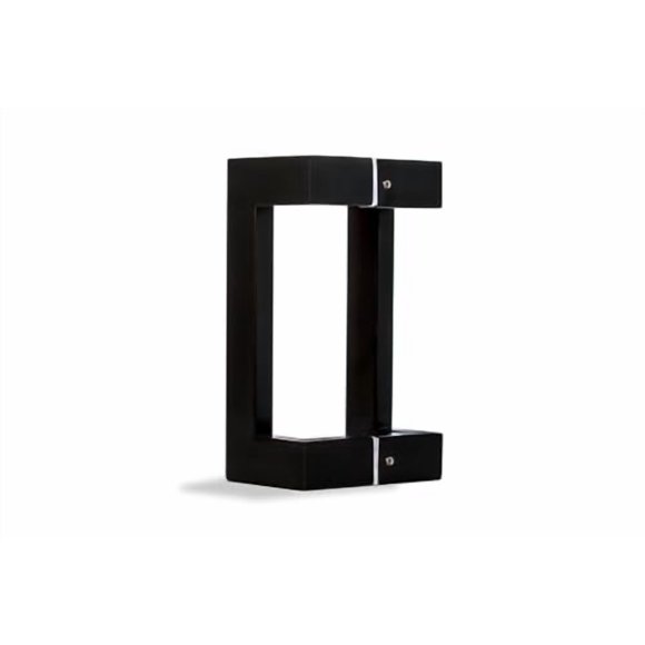 18 Inch Stainless Steel Double-Sided Push Pull Offset Door Handles in Matte Black Paint Finish, Modern Sliding Door Handle Fit for Glass Fiberglass Door Wooden Doors Barn Door, Square Rectangle Bar