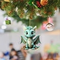 thumbnail image 2 of Zmeidao Christmas Decorations Cute Dragon Ornaments for Christmas Tree Hanging Acrylic Christmas Tree Pendant Craft Dinosaur Party New Year Supplies, 2 of 4