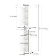 thumbnail image 4 of Noble House 67.5" Tall Slim Bathroom Storage Cabinet, 2-Door Freestanding Linen Tower with Adjustable Shelves, White, 4 of 14