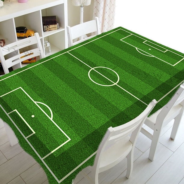 Manteles rectangulares con estampado de campo de fútbol de hierba, decoración de fiesta de mesa, antimanchas mantel impermeable, cubierta de mesa qym unisex