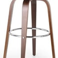 thumbnail image 6 of Christopher Knight Home Cordele Dark Brown and Walnut Upholstered Swivel Barstool, 6 of 9