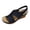 Blue, variant on Womens Orthopedic Wedge Sandals Hollow out Splice Leather Adjustable Slingback Wedges Heels Casual Breathable Open Toe Walking Shoes Red Size 6