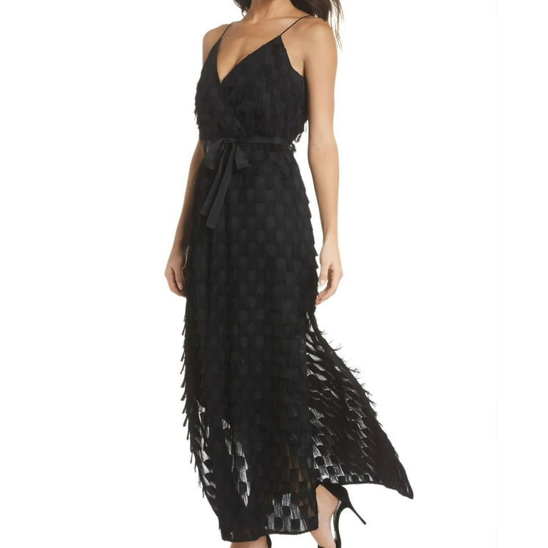 ALI JAY Women s V Neck Roosevelt Life Maxi Dress Black X Small