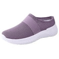 thumbnail image 3 of Havenx Women's Mesh Walking Shoes Slip-On Lightweight Breathable Flying Woven Upper Shoes Closed Toe Non-Slip Outdoor Walking Sneakers Slippers,Purple 36(US-6), 3 of 6