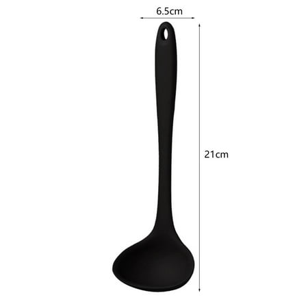 

Thinsont Non-stick Silicone Ladle Soup Spoon Curved Handle Unbreakable Big Round Scoop for Dinner Kitchen Dining Tool Tableware