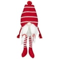 thumbnail image 1 of Northlight Figurine de Gnome de Noël Assis en Peluche Rayée - 18 Pouces - Rouge et Blanc, 1 of 5