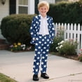 thumbnail image 6 of Whosucclay Star Pattern Blue, Breathable Polyester Fabric Boys Suit Single Button Design Elastic Waist Kids Formal Outfit for Wedding Ceremony Graduation, 6 of 10