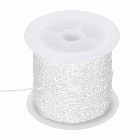Uxcell 0.8mm Metallic Cords Thread,12 Ply Metallic Ornament Twine Non Stretch Tinsel String Rope for Jewelry Making Gift Wrapping, White, 27.34Yards