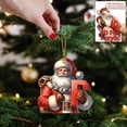 thumbnail image 2 of Christmas Tree Ornaments Flat 2D Letter Decoration for Tree and Car Hanging with String, 2 of 2