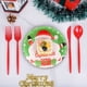 thumbnail image 5 of Decoraciones para fiestas navideñas, platos desechables, platos de Papá Noel con dibujos animados, juego de vasos de papel, cubiertos para fiestas, cubiertos desechables, 5 of 7