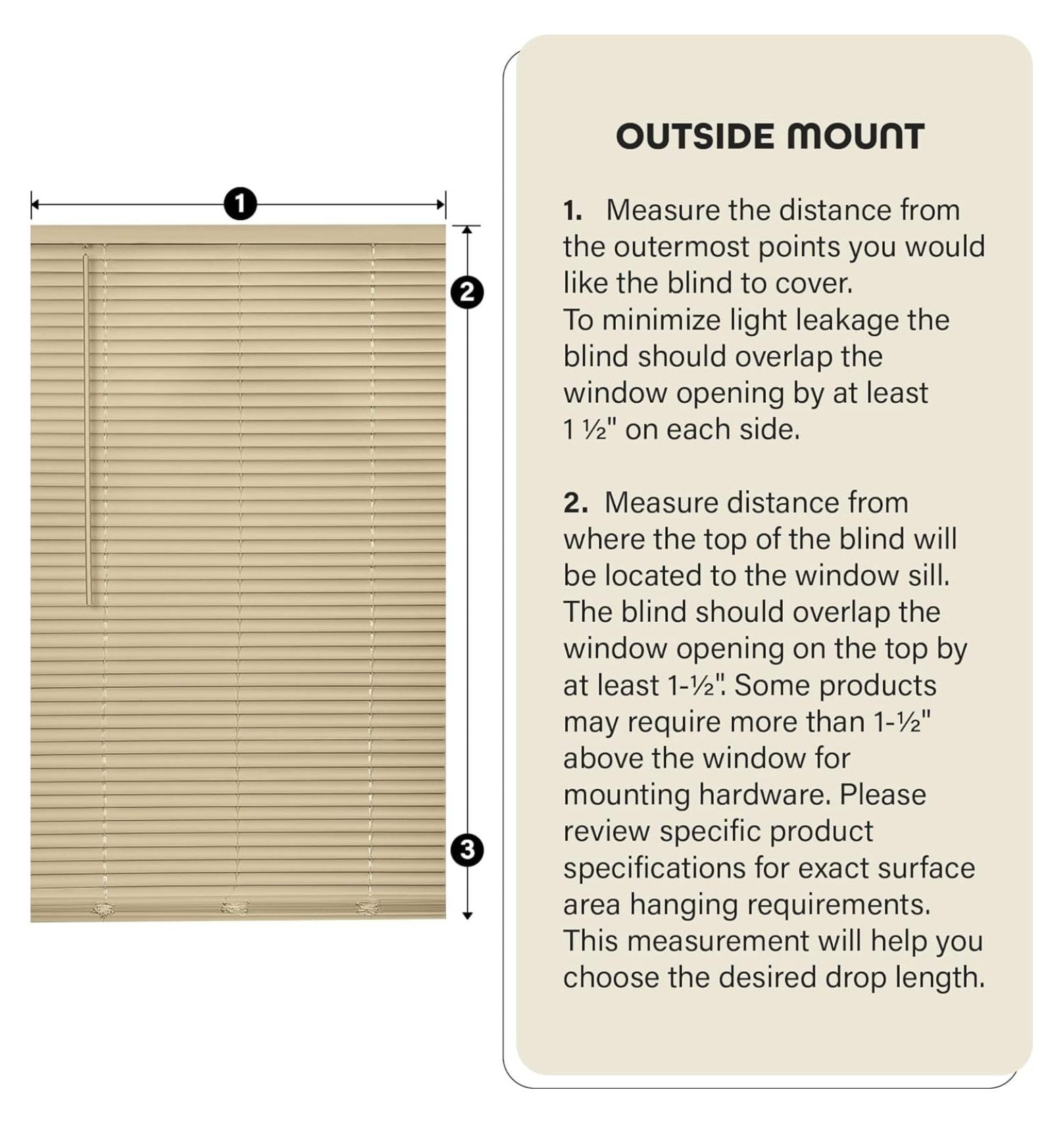 Cordless Room Darkening Mini Blind - 46 Inch Width, 64 Inch Length, 1" Slat Size - Black - Cordless GII Deluxe Sundown Horizontal Windows Blinds for Interior by Achim Home Decor