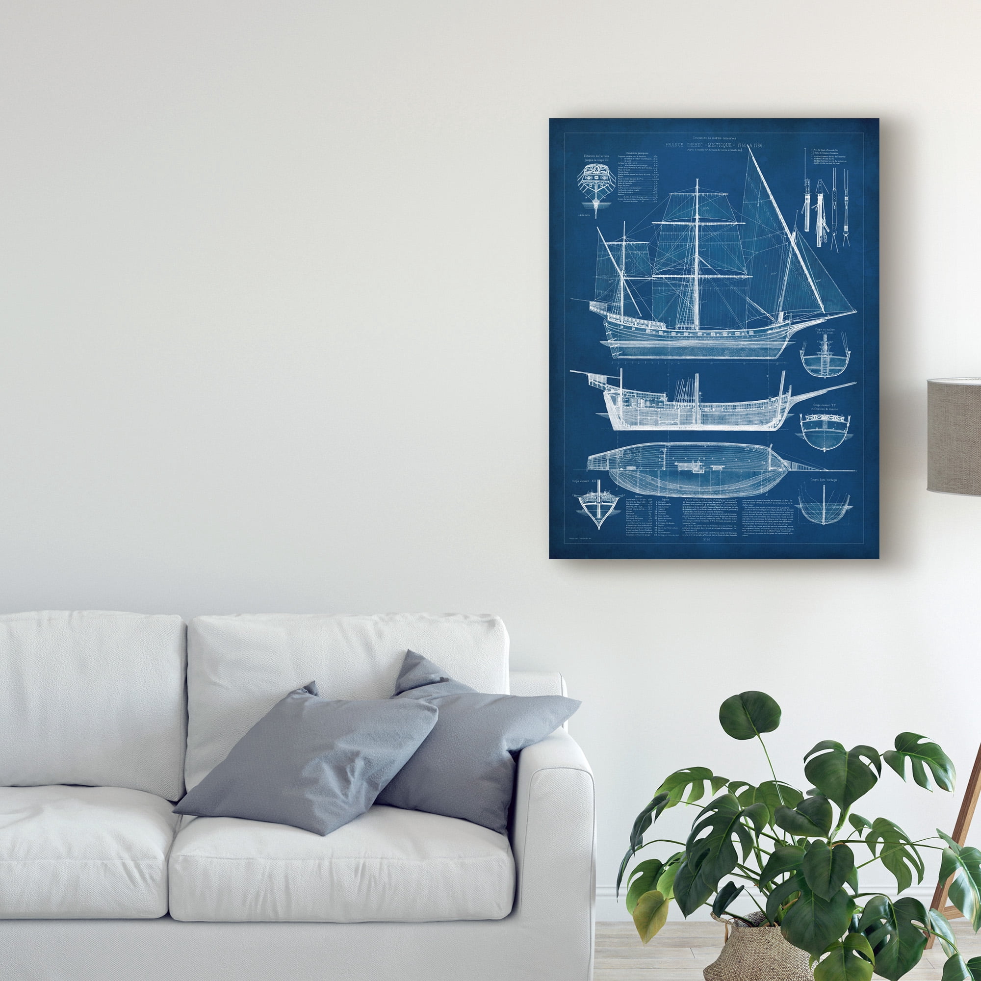 Trademark Fine Art 'Antique Ship Blueprint I' Canvas Art by Vision Studio