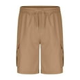 thumbnail image 5 of ZACPNCV Boys School Uniform Shorts with Pockets Jogger Summer Cargo Short for Kids Khaki 14-15 Years, 5 of 8