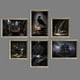 thumbnail image 2 of Póster de casa encantada de arte Dark Academia, impresiones para galería, sala de estar, decoración del hogar, pintura en lienzo de bruja gótica, Cuervo, arte de pared, 2 of 4