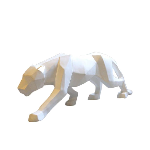 Leopardo, Figurita De Animal, Estilo Geométrico, Artesanía De Resina, Animal, Hogar, Sala De Estar, Decoraciones, Adornos De Escultura De Leopardo Noticed HA044459-01