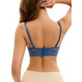 thumbnail image 3 of INSPIRE CHIC Women's Lace Trim Push Up Underwire Bras Adjustable Straps Plus Cup Size Underwear 40 D Blue, 3 of 4