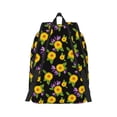 thumbnail image 3 of Naloa Canvas Backpack for Men Women Daisies Flowers Print Rucksack Casual Travel Daypack Large and Small Durable College Tote Satchel Bookbag for Teens, 3 of 8