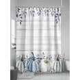 thumbnail image 5 of Blue White Fall Thanksgiving Pumpkin Shower Curtain, Eucalyptus Leaf Farmhouse Bathroom Decor Curtains Set with Hooks, Waterproof Fabric Home Accessories， 72 X 84 Inch Extra Long, 5 of 6