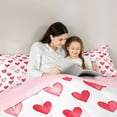 thumbnail image 4 of Homewish Cute Heart Loves 7-Piece Twin Bedding Sets,Happy Valentine'S Day Bedding Comforter Set,White Pink Sheet Sets For Girls Kids,Breathable Home Decor Reversible, 4 of 8