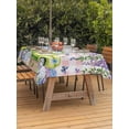 thumbnail image 2 of Outdoor Tablecloth with Umbrella Hole and Zipper, Blue Purple Floral Rectangle Table Cloth 60x84 Inch Waterproof Tablecloth, Spring Hydrangea Flower Truck Pink Plaid Picnic Table Cover for Patio, 2 of 7