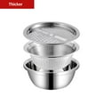 thumbnail image 2 of AMERTEER Stackable Stainless Steel Strainer and Mixing Basin Set Kitchen Strainer Rice Washing Basin Salad Strainer Bowl Set Rice Strainer Set for Kitchen Restaurant Cooking, 2 of 10