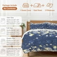 thumbnail image 6 of Winter Snowflakes Bright Bedding Duvet Cover Set Queen Size 4 Pieces Yellow Christmas Star Xmas Navy Blue Bedding Set with Zipper Closure,1 Comforter Cover 90x92 Inches 1 Flat Sheet & 2 Pillow Cases, 6 of 7