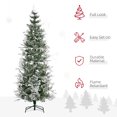 thumbnail image 4 of HOMCOM 7.5ft Snow Flocked Artificial Christmas Tree Pencil Shape, 4 of 10