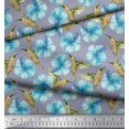 thumbnail image 3 of Soimoi Rayon Fabric Hummingbird & Floral Print Sewing Fabric Yard 42 Inch Wide, 3 of 3
