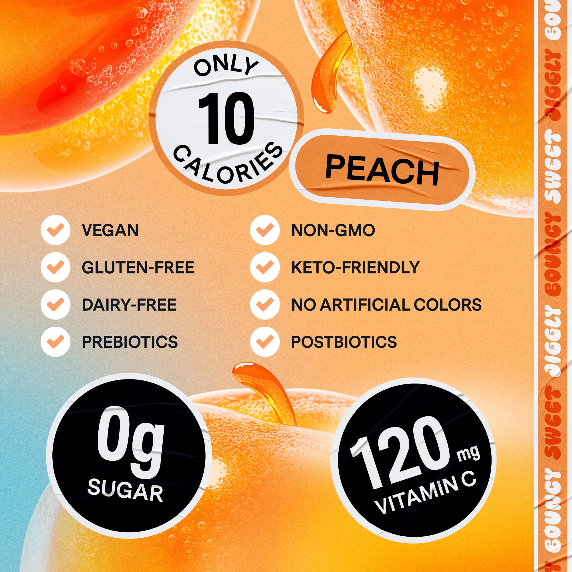 DALLY Peach Fruity Gel Snack, 5.07 Fl Oz Pouch