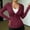 Wine, variant on RKSTN Zip up Hoodie Women UPF 50  Sun Protection Jacket Plus Size Solid Color Comfy Long Sleeve Shirts Spring Summer Thumb Loop Tapered Waist Jacket