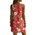 thumbnail image 6 of WAGUTH Women's Floral Print Mini Dresses Sleeveless V-Neck Shift Dress Boho Casual Summer Everyday & Beach Sundress with Side Pockets, 6 of 6