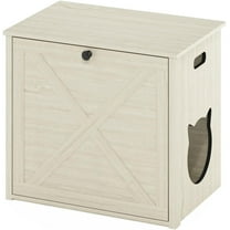 Peli Small Cat Litter Box Enclosure with Single Door White Wash