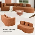 thumbnail image 4 of U_Style 132-inch Modern Sectional Sofa with Curved Design, 2-Piece Chenille Modular Couch with 4 Pillows, No Assembly Required, Plush Sponge & Spring Cushion for Living Room, Orange, 4 of 15