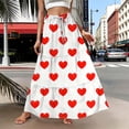 thumbnail image 6 of Jsaierl Women's Heart Print Tiered Maxi Skirt, Drawstring Waist Casual Flowy Skirt, Cute Valentine-Inspired Skirt for Everyday, 6 of 7