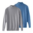 thumbnail image 4 of Womens Sweaters For Women Sweaters Autumn And Winter 2Pc Solid Color Pullover Soft Comfortable Round Neck Top Blended Fabric Relaxed Fit Casual Daily Outfit Fall Sweaters For Women, 4 of 4