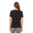 thumbnail image 5 of BELLA+CANVAS Relaxed Fit Heather CVC Tee for Women, Short Sleeve V-Neck T-Shirt, Black Heather, L, 5 of 5
