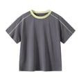 thumbnail image 2 of Eltusu Boys Athletic Shirts Short Sleeve, Breathable Crew Neck Summer Casual Active T-Shirts Gray Size 11-12 T, 2 of 5