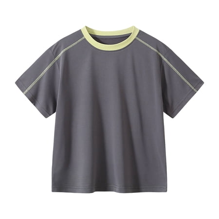 Dagugfen Athletic Tshirts Tops for Boys Girls Short Sleeve Crew Neck Breathable Quick Drying Children s Tshirts Summer Activewear Tops 4-16 Years